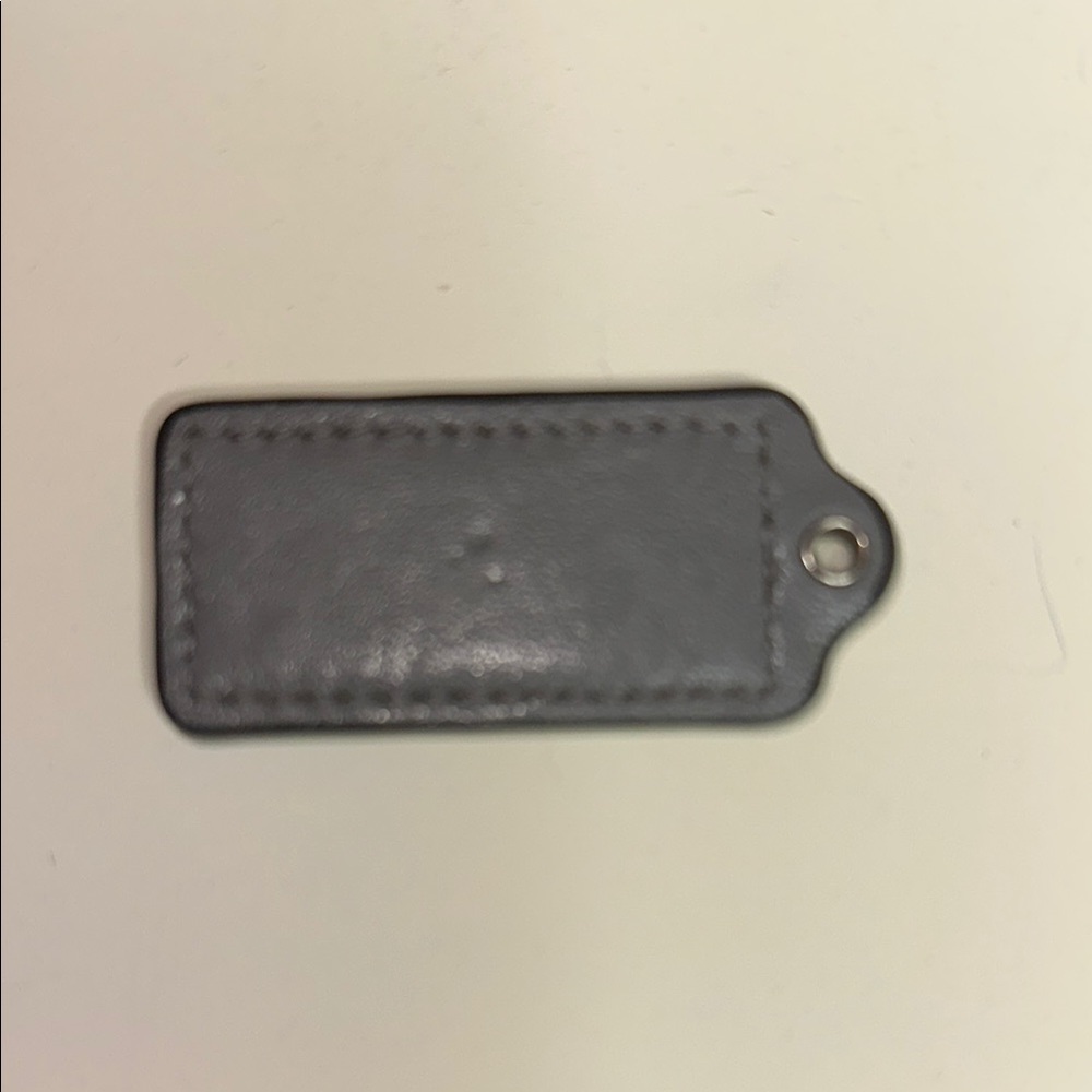 Coach Metallic Gray Leather Tag - Picture 2 of 3